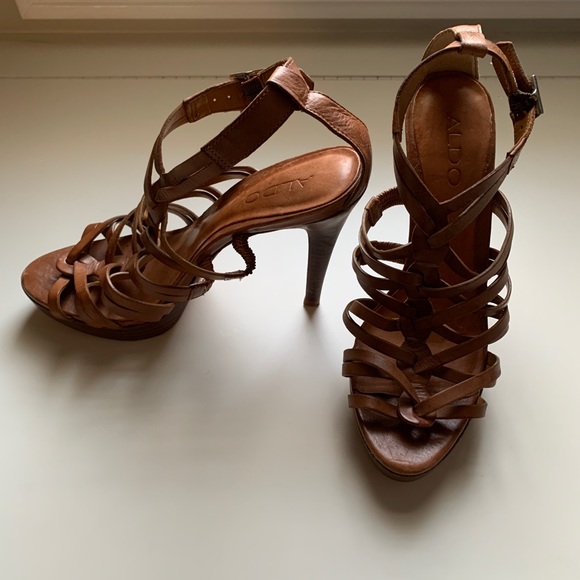 Aldo leather strappy 4” heeled sandals - Picture 7 of 7